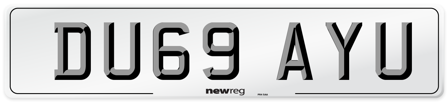 DU69 AYU Number Plate from New Reg